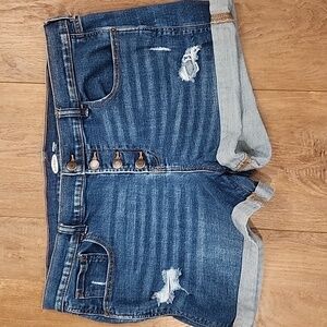 Old Navy Boyfriend Shorts Mid-Rise Button Fly Denim Women's size 16